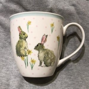 Milly Green Bunnies and Daffodils White Mug Bunny Rabbit Easter Spring